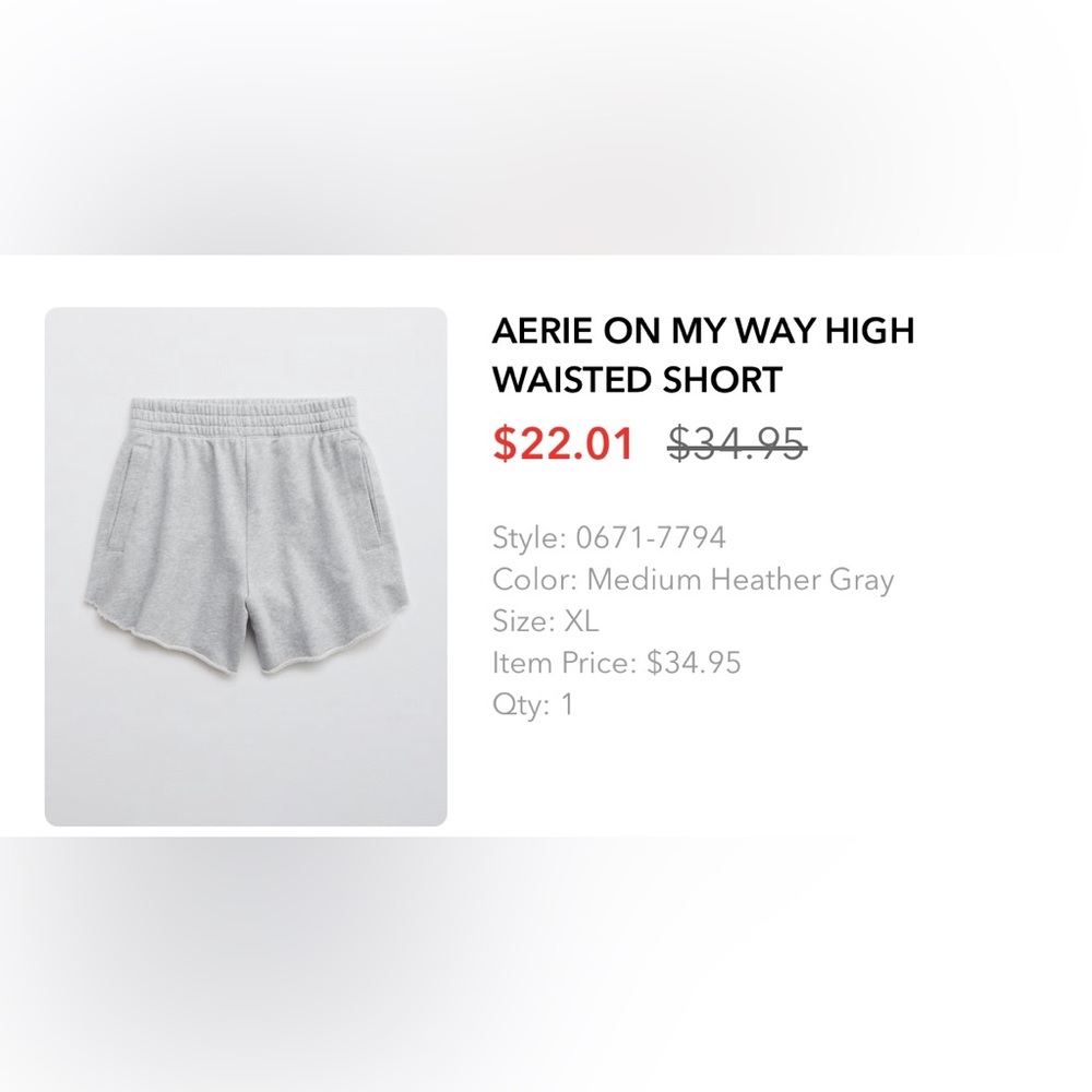 Aerie heather gray high waisted short